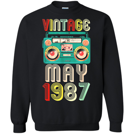 32nd Birthday Gift Ideas May 1987 Shirt G180 Gildan Crewneck Pullover Sweatshirt 8 oz