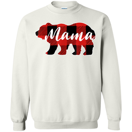 Mama Bear Black Red Lattice Shirt Men Women Kids Shirt G180 Gildan Crewneck Pullover Sweatshirt 8 oz