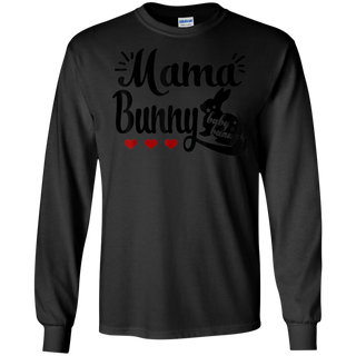 Mama Bunny Baby Bunny Pregnant Announcement Women Wife Shirt G240 Gildan LS Ultra Cotton T-Shirt