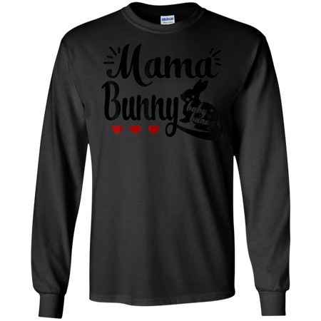 Mama Bunny Baby Bunny Pregnant Announcement Women Wife Shirt G240 Gildan LS Ultra Cotton T-Shirt