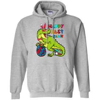 Kids Happy Eastrawr T Rex Dinosaur Easter Bunny Egg Shirt G185 Gildan Pullover Hoodie 8 oz