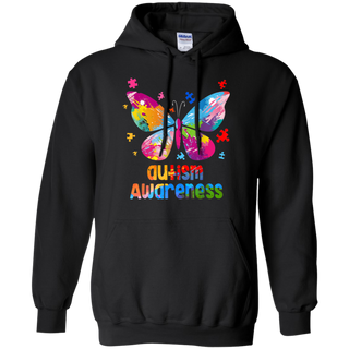 Autism Awareness Gift Colorful Butterfly Autism Shirt G185 Gildan Pullover Hoodie 8 oz