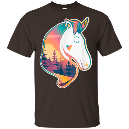 Unicorn Spirit Animal  Sunrise Over The Trees Shirt G200 Gildan Ultra Cotton T-Shirt