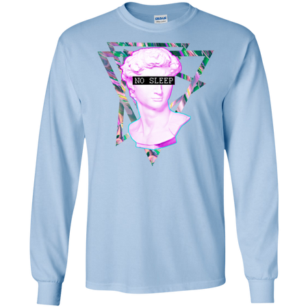 No Sleep Vaporwave Aesthethic Retro 80's Shirt G240 Gildan LS Ultra Cotton T-Shirt
