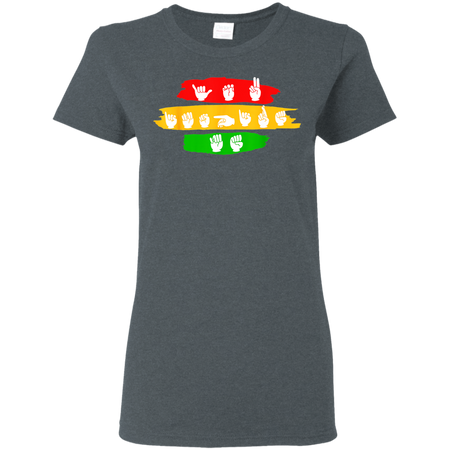 You Inspire Me Autism Awareness Sign Languages Shirt G500L Gildan Ladies' 5.3 oz. T-Shirt