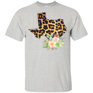 Leopard Print Texas Shirt, Country Shirt, Texas Gifts, Plus Size Available, Cactus and Flowers, Trendy, Woman Shirt, Cactus Shirt, Southern