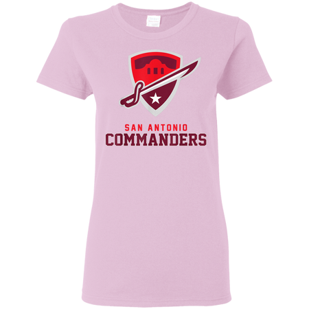 Vintage San Antonio Football Commanders Shirt G500L Gildan Ladies' 5.3 oz. T-Shirt