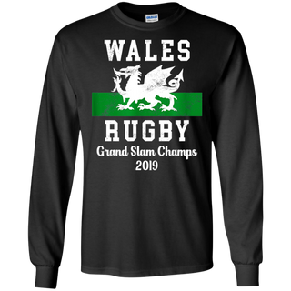 Wales Rugby Wales Shirt - Grand Slam Champs Shirt G240 Gildan LS Ultra Cotton T-Shirt