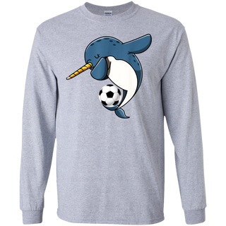 Dabbing Narwhal Soccer Soccer Narwhal Shirt G240 Gildan LS Ultra Cotton T-Shirt