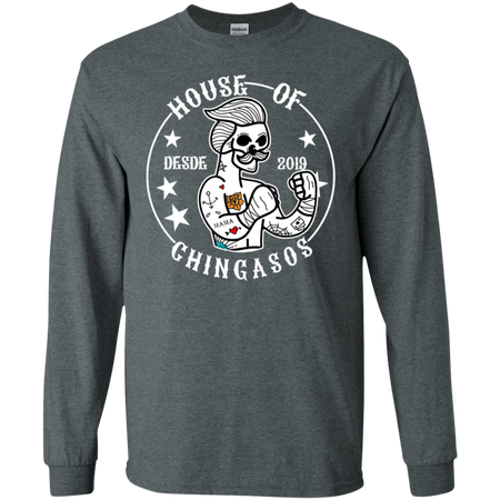 House Of Desde Chingasos 2019 Funny Boxing Tattoo Shirt G240 Gildan LS Ultra Cotton T Shirt
