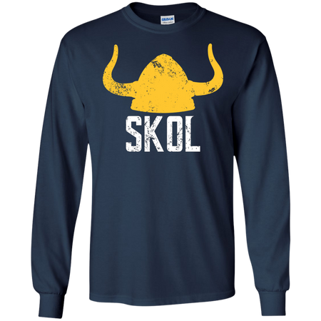 SKOL Nordic Helmet Hat Distressed T Shirt