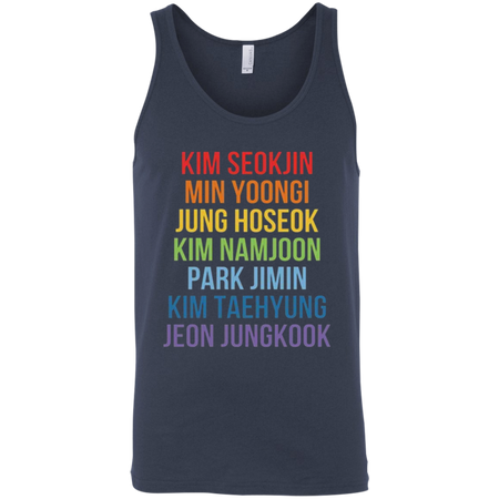 BTS Member Name Rainbow Shirt, bts Shirt, bts, seokjin yoongi hoseok namjoon v(taehyung) jungkook jimin suga jhope RM rapmonster jin Bangtan