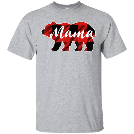 Mama Bear Black Red Lattice Shirt Men Women Kids Shirt G200 Gildan Ultra Cotton T Shirt