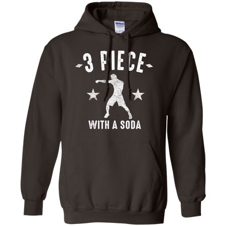 MMA Punch Combination Three Piece With A Soda Shirt G185 Gildan Pullover Hoodie 8 oz