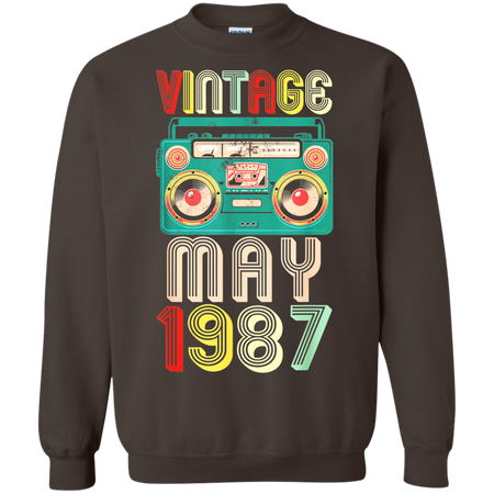 32nd Birthday Gift Ideas May 1987 Shirt G180 Gildan Crewneck Pullover Sweatshirt 8 oz