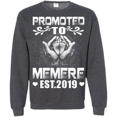 Womens Promoted To Memere Est 2019 Mothers Day New Memere Shirt G180 Gildan Crewneck Pullover Sweatshirt  8 oz.