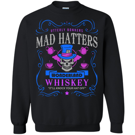 Utterly Bonkers Mad Hatters Wonderland Whiskey T-Shirt. "It'll Knock Your Hat Off". Inspired by Alice Adventures in Wonderland. (Retro) shirts