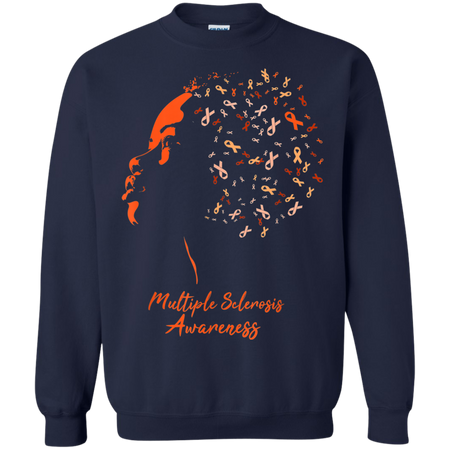 Multiple Sclerosis Awareness Girl Shirt G180 Gildan Crewneck Pullover Sweatshirt  8 oz.