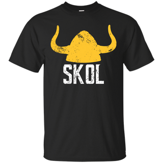 SKOL Nordic Helmet Hat Distressed T Shirt