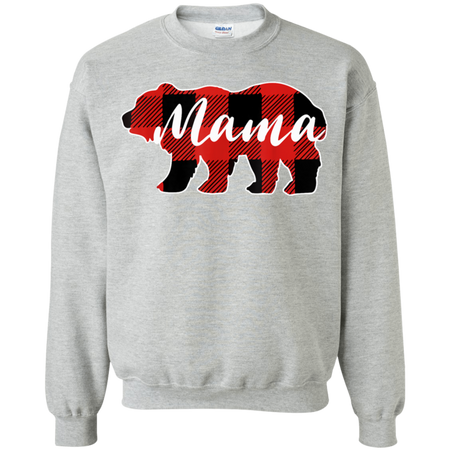 Mama Bear Black Red Lattice Shirt Men Women Kids Shirt G180 Gildan Crewneck Pullover Sweatshirt 8 oz