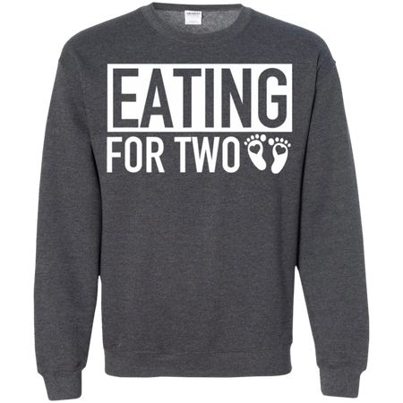 Eating for Two Matching Pregnancy Baby Coming Soon Shirt G180 Gildan Crewneck Pullover Sweatshirt 8 oz