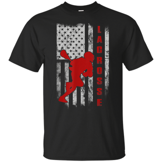 Lacrosse Lax Flag American Shirt G200 Gildan Ultra Cotton T-Shirt