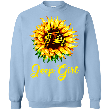 Jeep Sunflower Jeep Drivers Jeep Girl Sunflower Shirt G180 Gildan Crewneck Pullover Sweatshirt  8 oz.