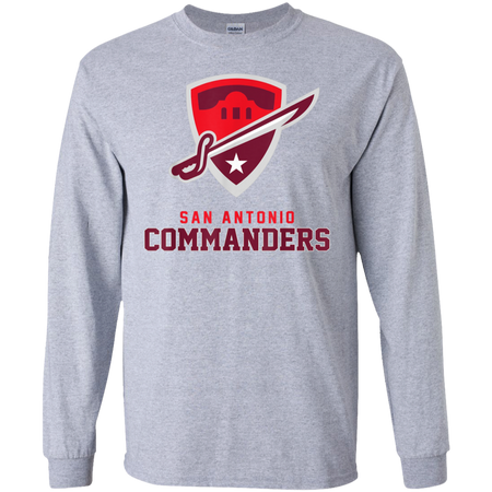 Vintage San Antonio Football Commanders Shirt G240 Gildan LS Ultra Cotton T-Shirt