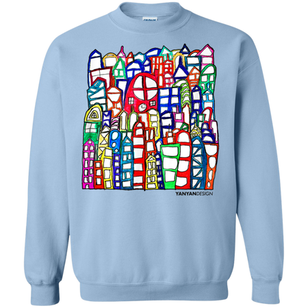 Rainbow Town Shirt G180 Gildan Crewneck Pullover Sweatshirt  8 oz.