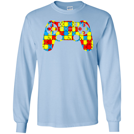 Autism Awareness Tee Video Game Controller Shirt G240 Gildan LS Ultra Cotton T-Shirt