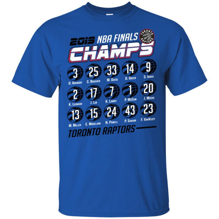 Toronto Raptors Player Number Names NBA Finals Champs T-Shirt VA06