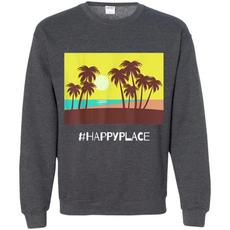 HappyPlace Shirt G180 Gildan Crewneck Pullover Sweatshirt  8 oz.