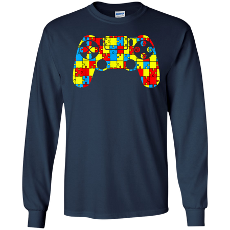 Autism Awareness Tee Video Game Controller Shirt G240 Gildan LS Ultra Cotton T Shirt