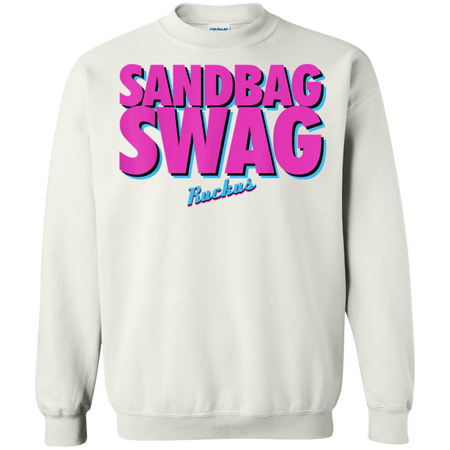 Sandbag Swag Ruckus Softball City Shirt G180 Gildan Crewneck Pullover Sweatshirt  8 oz.