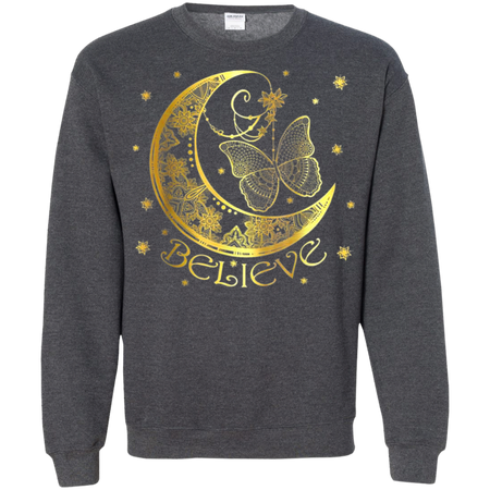 Butterfly Believe Shirt G180 Gildan Crewneck Pullover Sweatshirt 8 oz