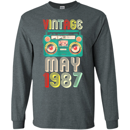 32nd Birthday Gift Ideas May 1987 Shirt G240 Gildan LS Ultra Cotton T Shirt