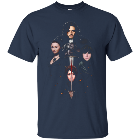 Game of Thrones season 7 Jon Snow Lyanna Mormont Sansa Stark and Arya Stark T Shirt