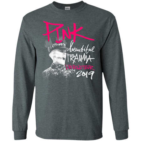 Beautiful Deep Pink 2019 Tour Trauma Fan Shirt G240 Gildan LS Ultra Cotton T-Shirt