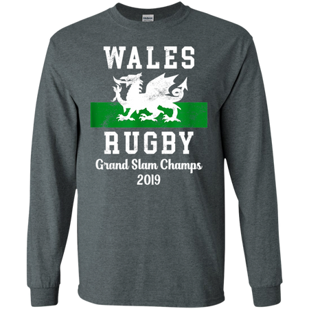 Wales Rugby Wales Shirt - Grand Slam Champs Shirt G240 Gildan LS Ultra Cotton T-Shirt