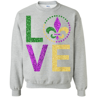 I Love Mardi Gras Mardi Gras Shirt G180 Gildan Crewneck Pullover Sweatshirt  8 oz.