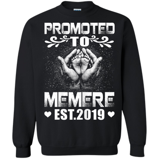 Womens Promoted To Memere Est 2019 Mothers Day New Memere Shirt G180 Gildan Crewneck Pullover Sweatshirt  8 oz.