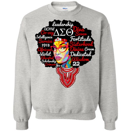 Delta DST Sorority Natural Hair Diva Sigma Theta Paraphernal Shirt G180 Gildan Crewneck Pullover Sweatshirt  8 oz.