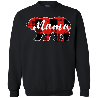 Mama Bear Black Red Lattice Shirt Men Women Kids Shirt G180 Gildan Crewneck Pullover Sweatshirt 8 oz