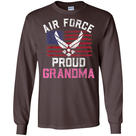 Proud Air Force Grandmat American Flag Veteran Gift Shirt G240 Gildan LS Ultra Cotton T-Shirt