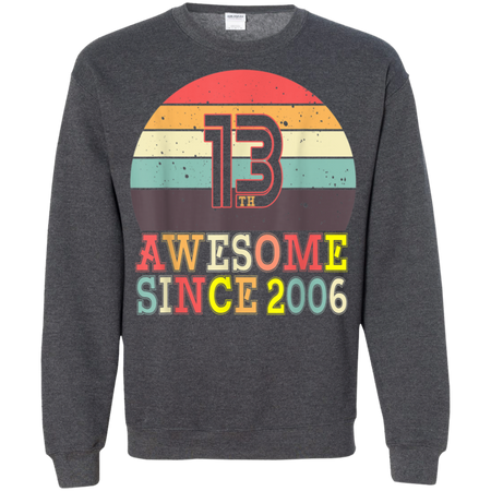 13th Birthday Vintage 13 Years Old Shirt G180 Gildan Crewneck Pullover Sweatshirt  8 oz.