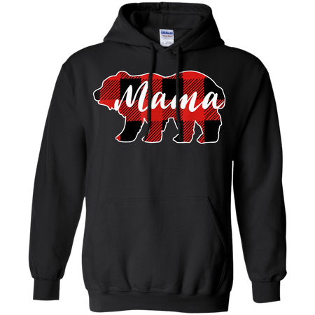 Mama Bear Black Red Lattice Shirt Men Women Kids Shirt G185 Gildan Pullover Hoodie 8 oz