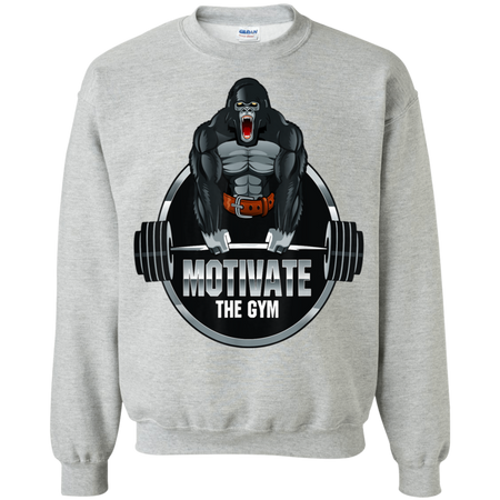 Motivate The Gym Gorilla Deadlift Strength Workout Shirt G180 Gildan Crewneck Pullover Sweatshirt 8 oz