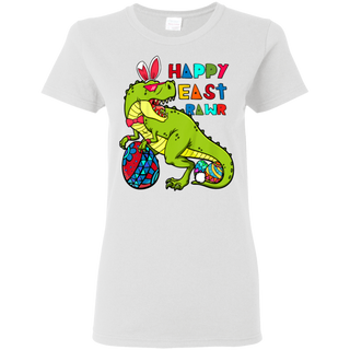 Kids Happy Eastrawr T Rex Dinosaur Easter Bunny Egg Shirt G500L Gildan Ladies 5 3 oz T Shirt