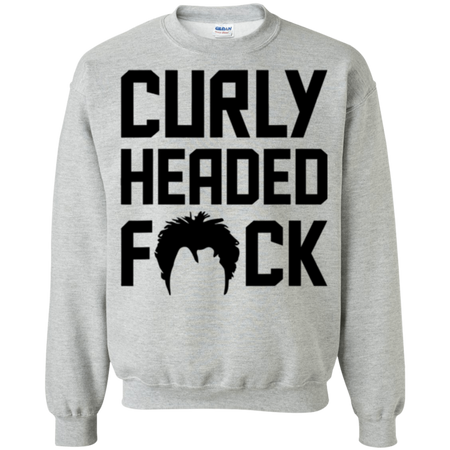 Curly Headed F CK  Funny Curly Hair Outfit Dress Tees Shirt G180 Gildan Crewneck Pullover Sweatshirt  8 oz.