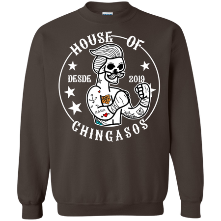 House Of Desde Chingasos 2019 Funny Boxing Tattoo Shirt G180 Gildan Crewneck Pullover Sweatshirt 8 oz